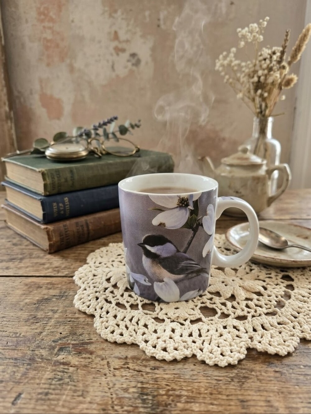 Reflective Art Russell Cobane "Springtime Chickadees" Porcelain Mug 16oz